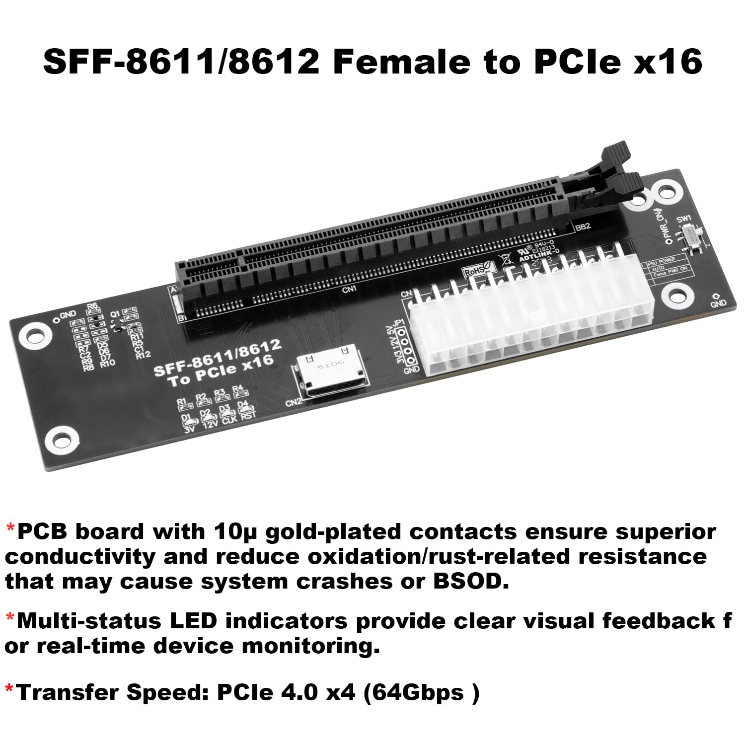 Amazon.com: PCIe 4.0 x4 64Gbps Compatible eGPU DOCK, with
